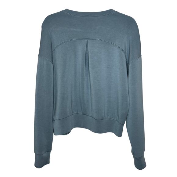 Spanx Air Essentials Blue Sweatshirt Long Sleeve Crewneck Casual Activewear S - Picture 2 of 6